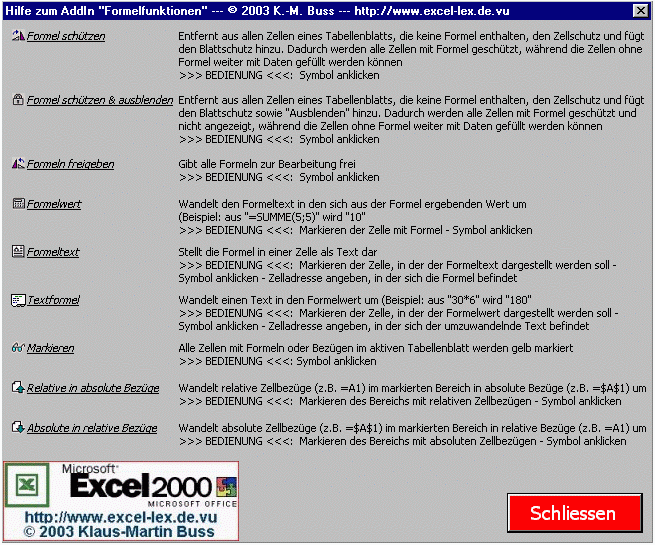 Das AddIn "KMB_Formelfunktionen.xls"